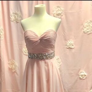 JVN by Jovani BABY PINK Dress with Embellished Waist